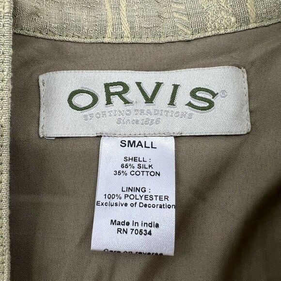 Orvis Silk Floral Button Up Blazer Jacket High Collar Women’s Small - Picture 4 of 6